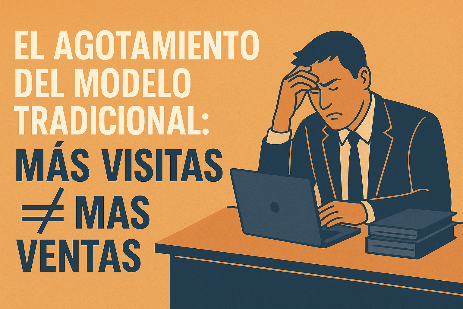 Imagen de hombre ejecutivo frustrado que ilustra "esfuerzo comercial"